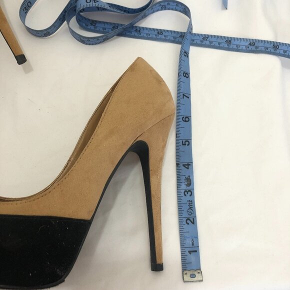 Penny Loves Kenny Women's Suede 5" Pumps Metallic Silver Studded Toe Size 7 New - Picture 15 of 15